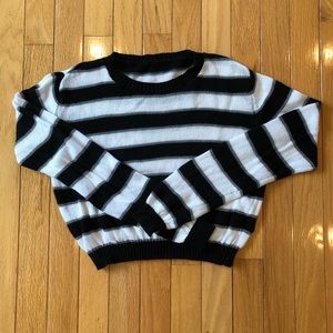 Black and White Cropped Sweater